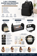 3-in-1 Multifunctional Diaper Bag with Portable Baby Bed